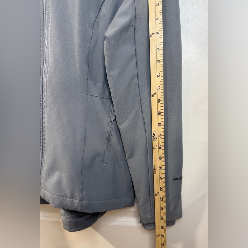 The North Face WindWall Jacket Womens Small Gray Fleece Lined Hooded Coat - Picture 10 of 13
